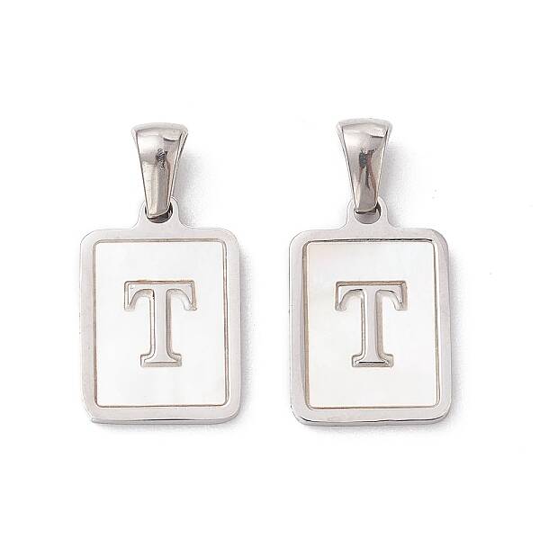 304 Stainless Steel Pave Shell Pendants