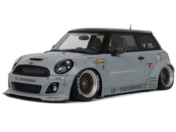 2015 Mini Cooper R56 LB-Works LB Nation Gray with Black Top Limited Edition to 999 pieces Worldwide 1/18 Model Car by Otto ...