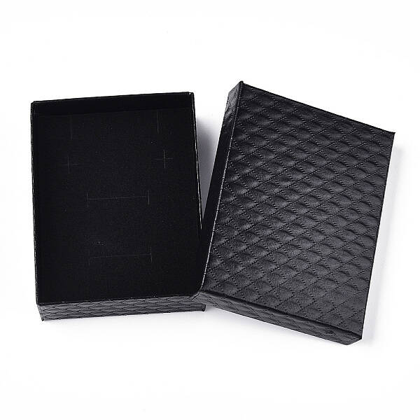 Rhombus Textured Cardboard Jewelry Boxes