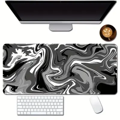 Abstract Line Pattern Gaming Mouse Pad, Work Desktop Accessories for Men Women, Rectangle Gaming Mouse Pad, Gaming Keyboard...
