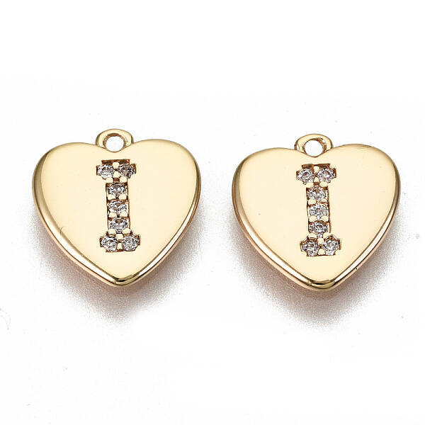Brass Micro Pave Clear Cubic Zirconia Charms
