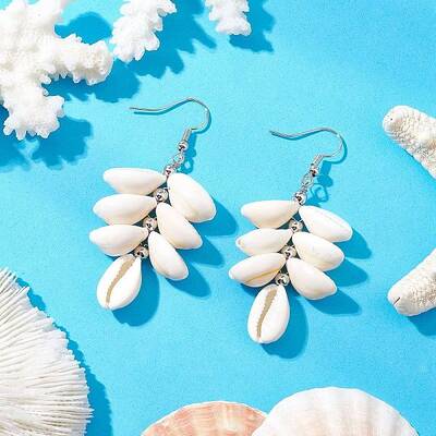 304 Stainless Steel Shell Shape Dangle Earrings