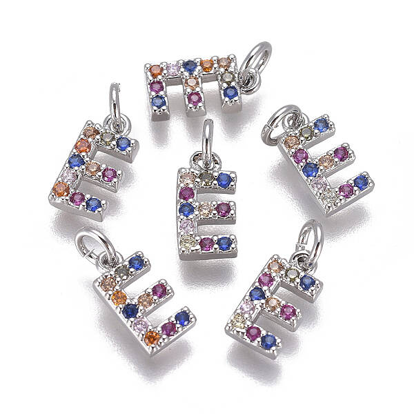 Brass Micro Pave Cubic Zirconia Charms