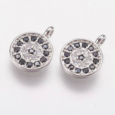 Brass Micro Pave Cubic Zirconia Charms