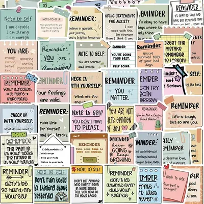 Portable Reminder Sticker, Mental Health Graffiti Stickers, Self-adhesive DIY Decorative Sticker for Car Luggage Laptop Skate...