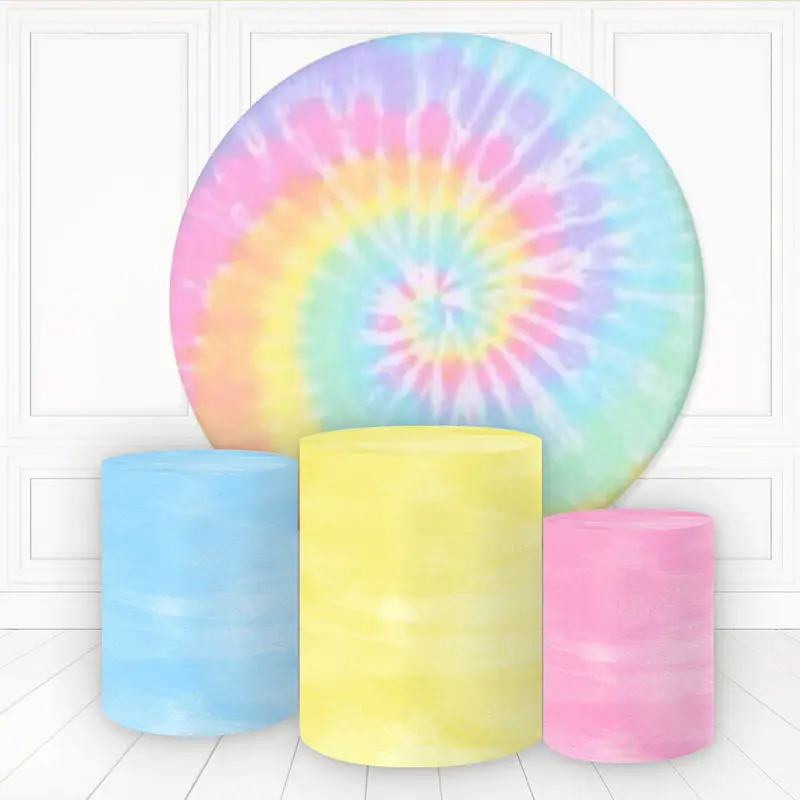 Aperturee Graffiti Colorful Simple Pure Round Backdrop Kit | Custom Round Backdrop | Round Backdrop Fabric Cover | Baby Showe...