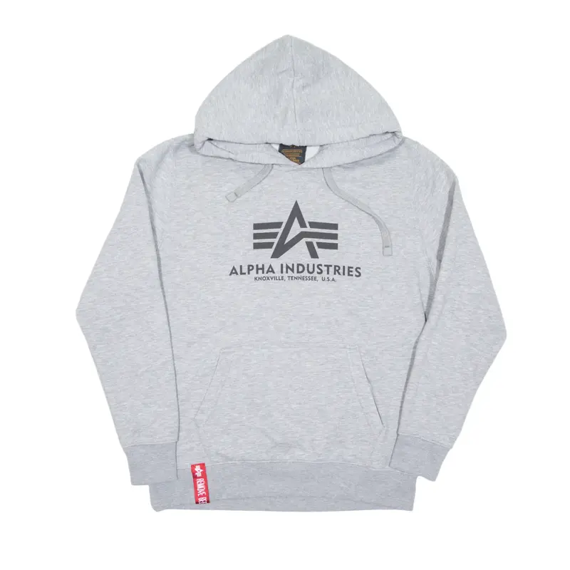 ALPHA INDUSTRIES Hoodie Grey Pullover Mens L