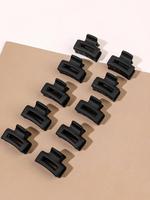 Solid Color Matte Mini Hair Claws (10pcs), Casual and Versatile Hair Accessories for Women, Fashion Hair Accessories for Part...