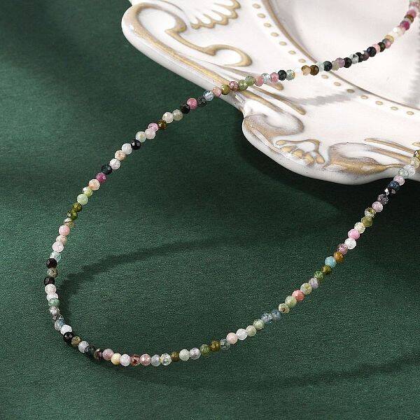 Natural Tourmaline Beaded Necklaces