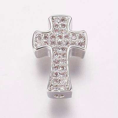 Brass Cubic Zirconia Beads