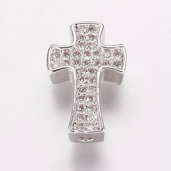 Brass Cubic Zirconia Beads