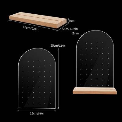 Arch/Heart/Rectangle/Flat Round/Twist/Hexagon Acrylic Earring Jewelry Display Stand