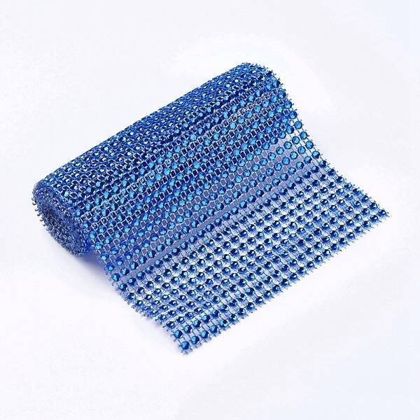 Plastic 24 Rows Rhinestone Mesh Wrap Roll