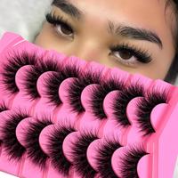 False Eyelash Kit, 7 Pairs False Eyelashes, Wispy Cluster Lashes, Natural Look Eye Makeup Strip Lashes for Women/Girls Eye Ex...