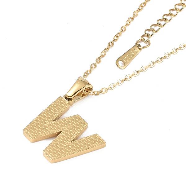Ion Plating(IP) Initial Letter 304 Stainless Steel Pendant Necklaces
