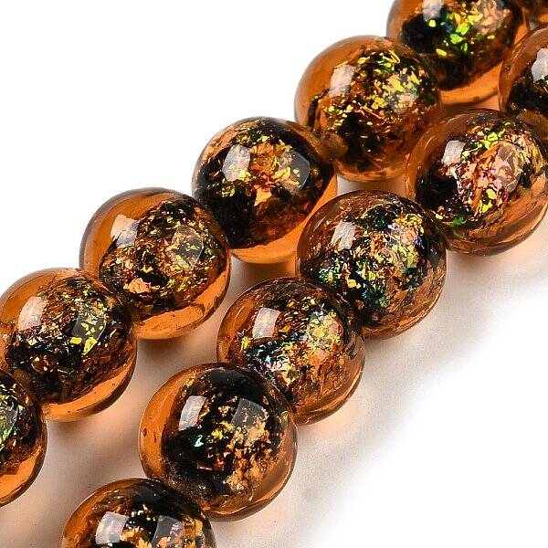 Handmade Dichroic Foil Glass Beads Strands