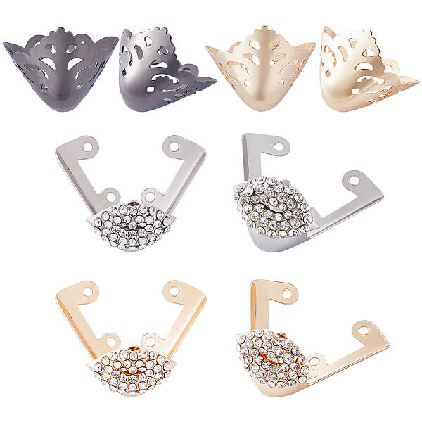 4 Pairs 4 Style Alloy Toe Cap Covers