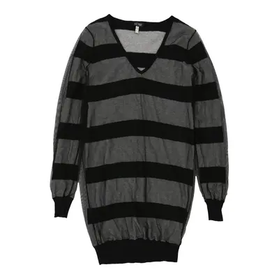 Armani Jeans Striped Jumper Dress - Small Grey Virgin Wool | Size: small
