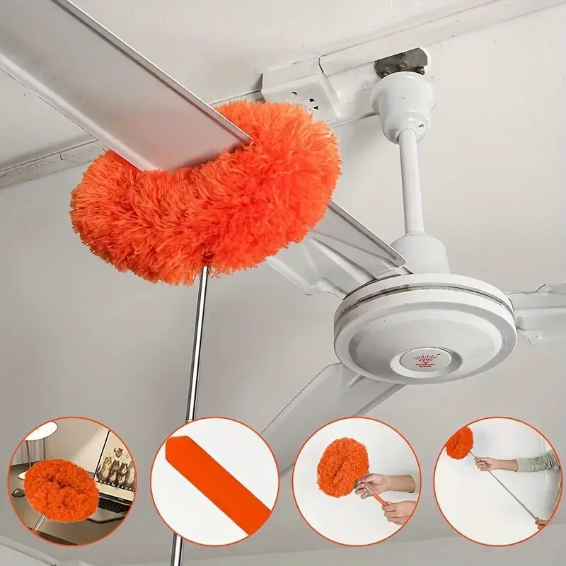 Ceiling Fan & Household Dust Buster: Telescoping Microfiber Duster with Washable Feature, Ideal for Summer and Fall Cleaning ...