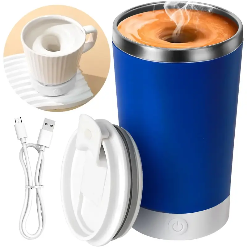 400ML Self Stirring Mug With Lid Electric High Speed Mixing Cup Rechargeable Automatic Stirring Coffee Mixer Cup