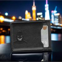 3pc Leather Bat Wallet - Personalized wallet Man Woman, Superhero Mask - Slim Card Holder, Bat ID Heroic wallet- Unique Holid...
