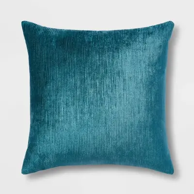 Oversized Velvet Rib Textured Square Throw Pillow - Threshold