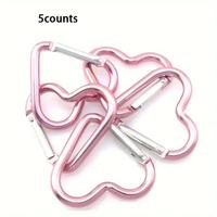 Heart Shaped Binder Clip, 5 Counts Cute Durable Metal Binder Clip, Multipurpose Binder Carabiners Accessories for Outdoor Cli...