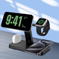 4 in 1 Charging Station for iPhone, Magnetic Wireless Charger for iPhone 16 15 14 13 12 Pro Max & Apple Watch - Wireless Char...