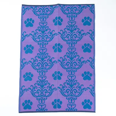 Paw Print Outdoor Reversible Patio Rug - All Over Paws