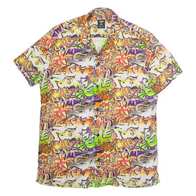 FSBN Graffiti Mens Shirt Orange Crazy Pattern L