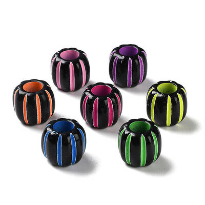Spray Printed Opaque Acrylic European Beads