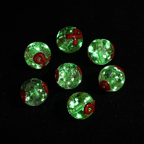 Luminous Handmade Gold Sand Glass Beads