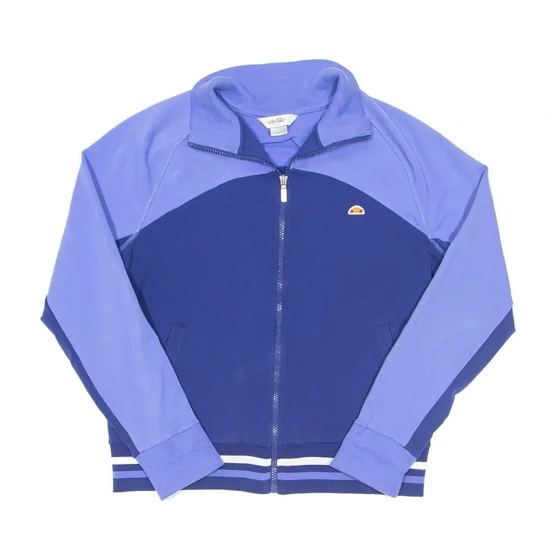ELLESSE Track Jacket Blue Colourblock Womens UK 14