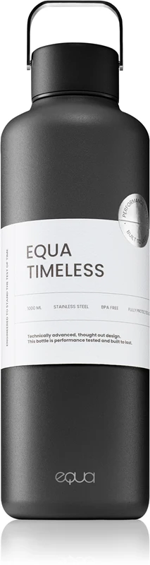 Equa Timeless Stainless Steel Water Bottle Dark Color 1000ml