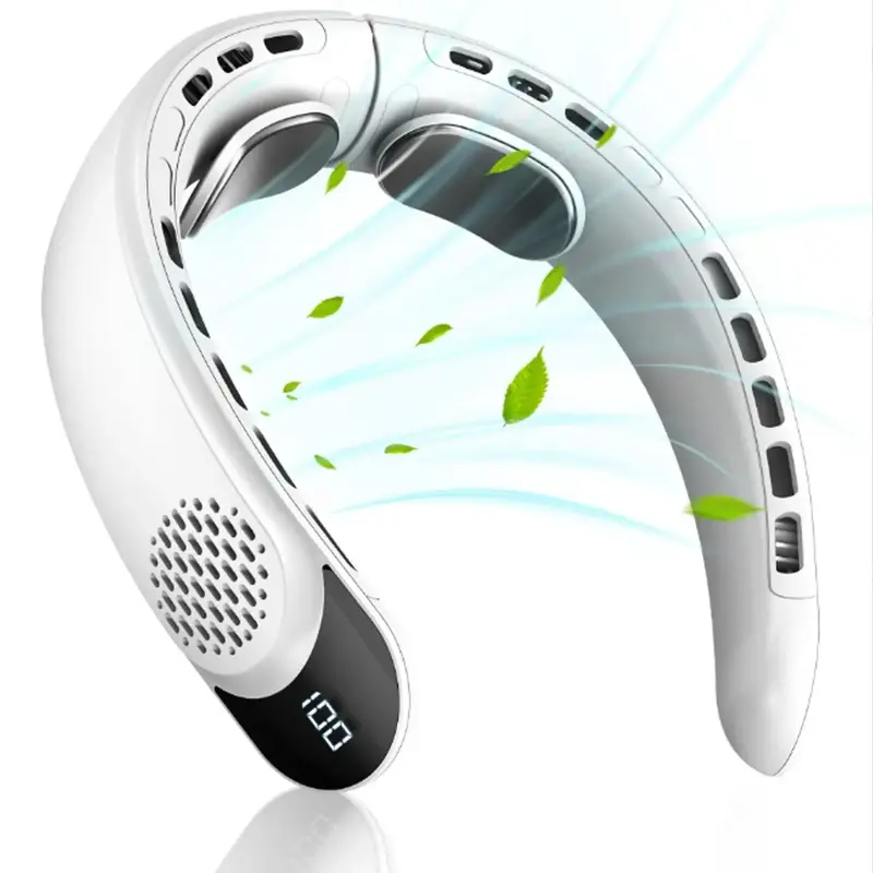 Adjustable Neck Fan, USB Rechargeable Large Capacity Endurance Bladeless Cooling Fan with Cooling Sensation, Portable Persona...