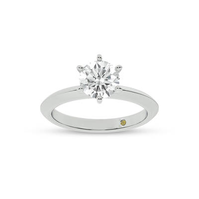 Prism Knife Edged Six Prong Round Lab Grown Solitaire Diamond Ring | 10K White Gold 2 1/2 CT. TW.