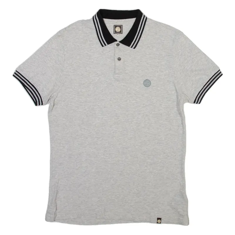PRETTY GREEN Mens Polo Shirt Grey M