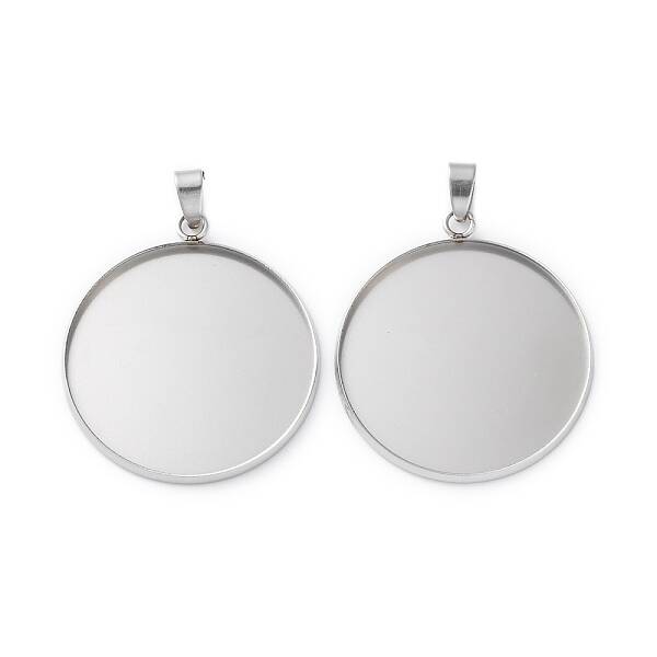 304 Stainless Steel Pendant Cabochon Settings