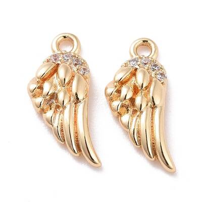 Brass Micro Pave Clear Cubic Zirconia Charms