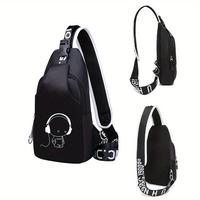 Waterproof Casual Cartoon Nylon Chest Bag with Reflective Strips for Daily Use,Outdoor,Casual Fashion,Multifunctional,designe...