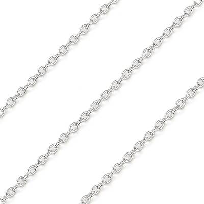 Anti-Tarnish Rhodium Plated 925 Sterling Silver Cable Chains