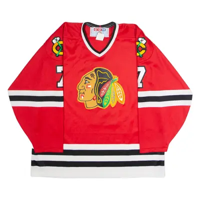 CCM Chicago Blackhawks #7 Yaremchuk Mens Jersey Red 80s USA V-Neck XL