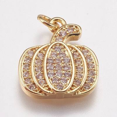 Brass Micro Pave Cubic Zirconia Charms