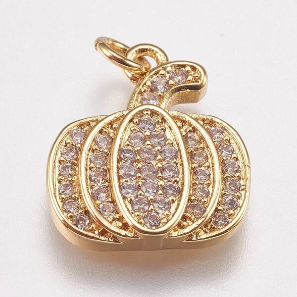 Brass Micro Pave Cubic Zirconia Charms