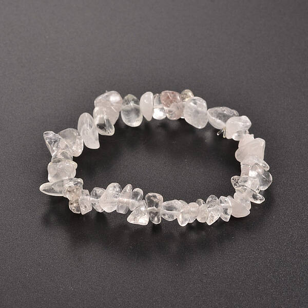 Chips Natural Quartz Crystal Beaded Stretch Bracelets