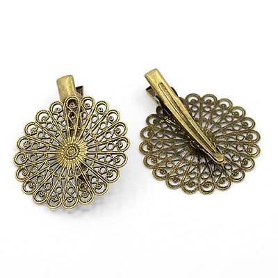 Antique Bronze Iron Alligator Hair Clip Findings