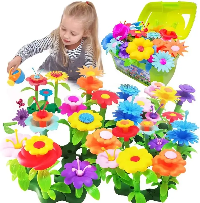 Flower Garden Building Toys for Girls 130 PCS Floral Arrangement Playset Gift for Creative Play Pretend Gardening Educational...