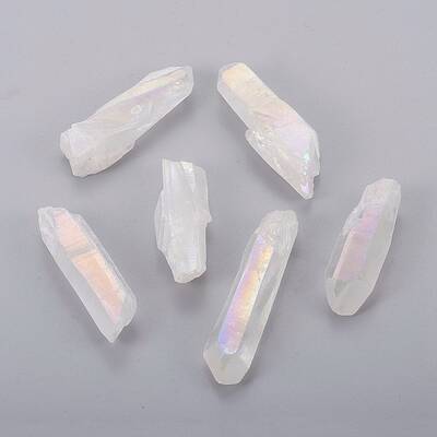Electroplate Natural Quartz Crystal Beads
