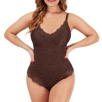 FeelinGirl Sexy Lace Bodysuit Shapewear for Women Thong  Seamless Underwear christmas Womenswear 3 Nylon Spandex Thong Seamle...