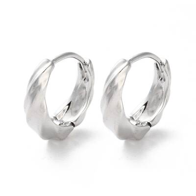Rack Plating Twist Brass Hoop Earrings